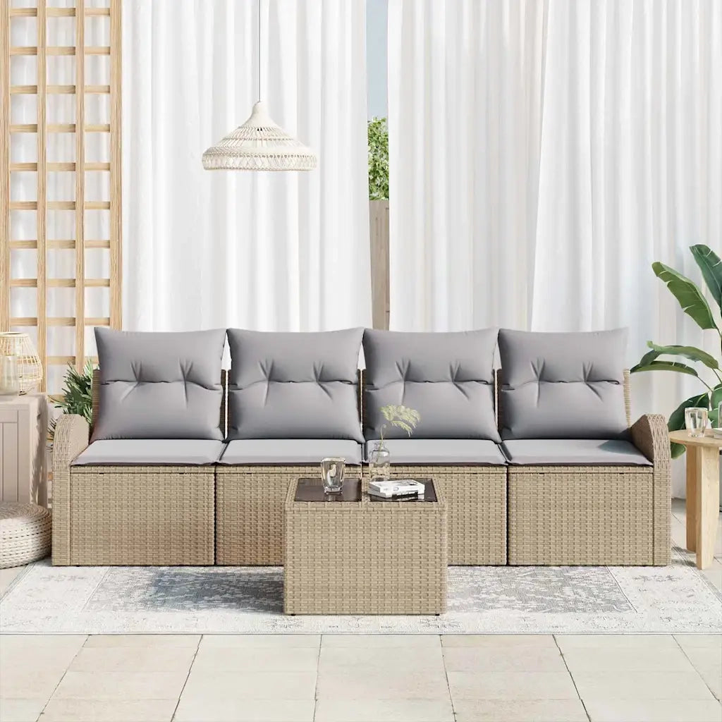 Set Divano da Giardino Beige 55 x 55 x 37 cm polyrattan 3345910