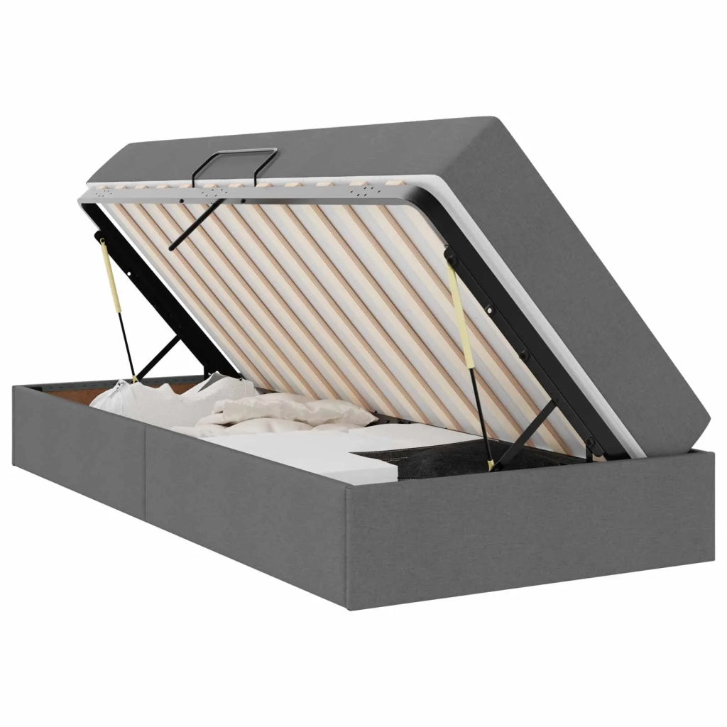 Letto con contenitore e materasso Grigio scuro 90 x 200 cm 3399635