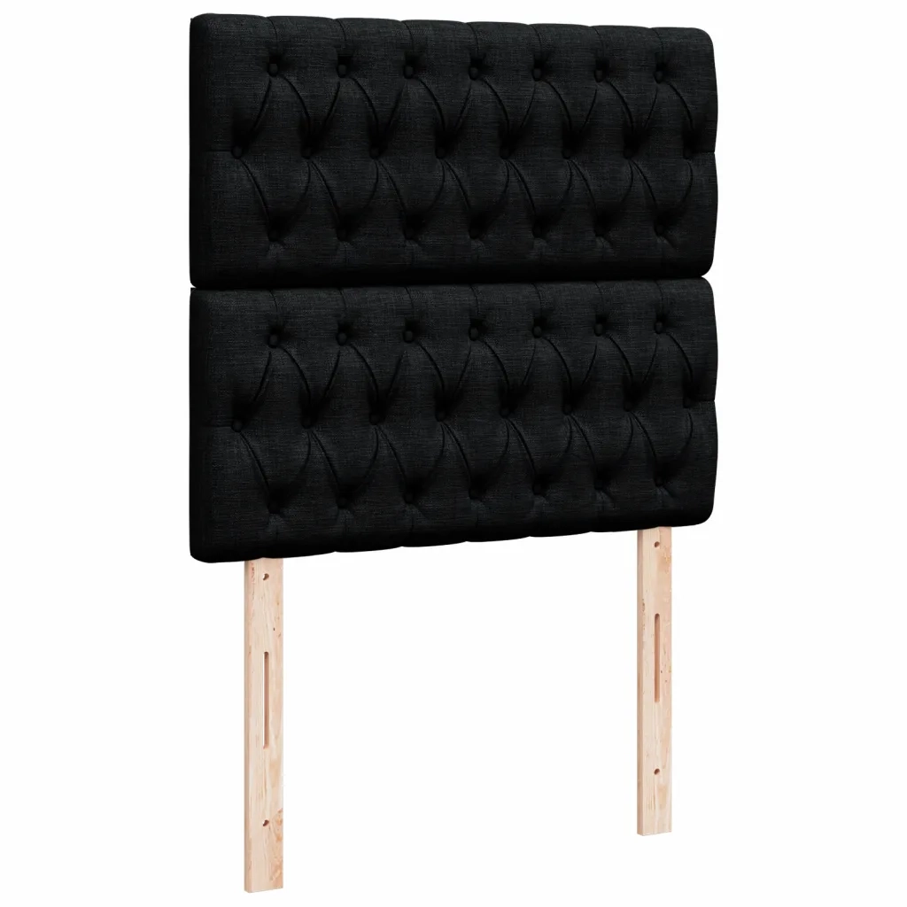 Giroletto a Molle con Materasso Nero 100x200 cm in Tessuto 3293500