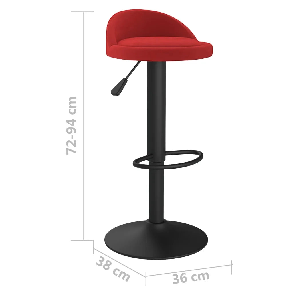 Sgabello da Bar Rosso Vino in Velluto 333596