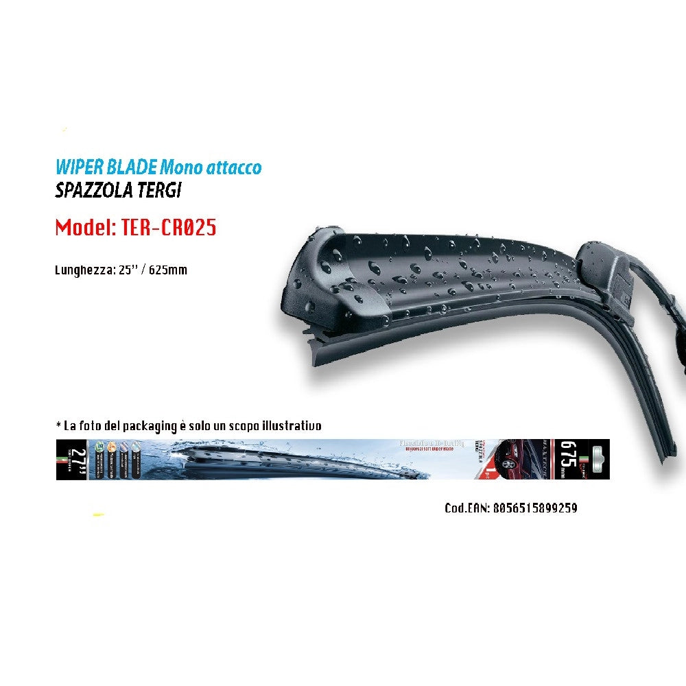 Trade Shop - Tergicristallo Morbido Spazzola Ricambio Per Auto Maxtech Da 25" Ter-cr025 -