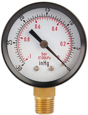 Manometro da vuoto elettronico 2 pollici - per acqua/olio/gas - resistente allo shock e facile da leggere