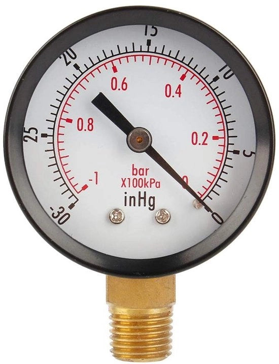 Manometro da vuoto elettronico 2 pollici - per acqua/olio/gas - resistente allo shock e facile da leggere