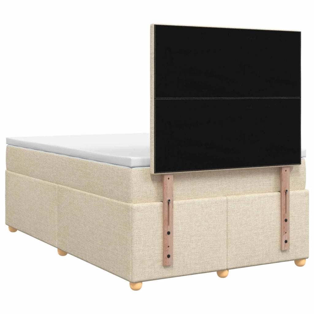 Letto box spring con materasso Crema 120 x 200 cm Tessuto 3455327