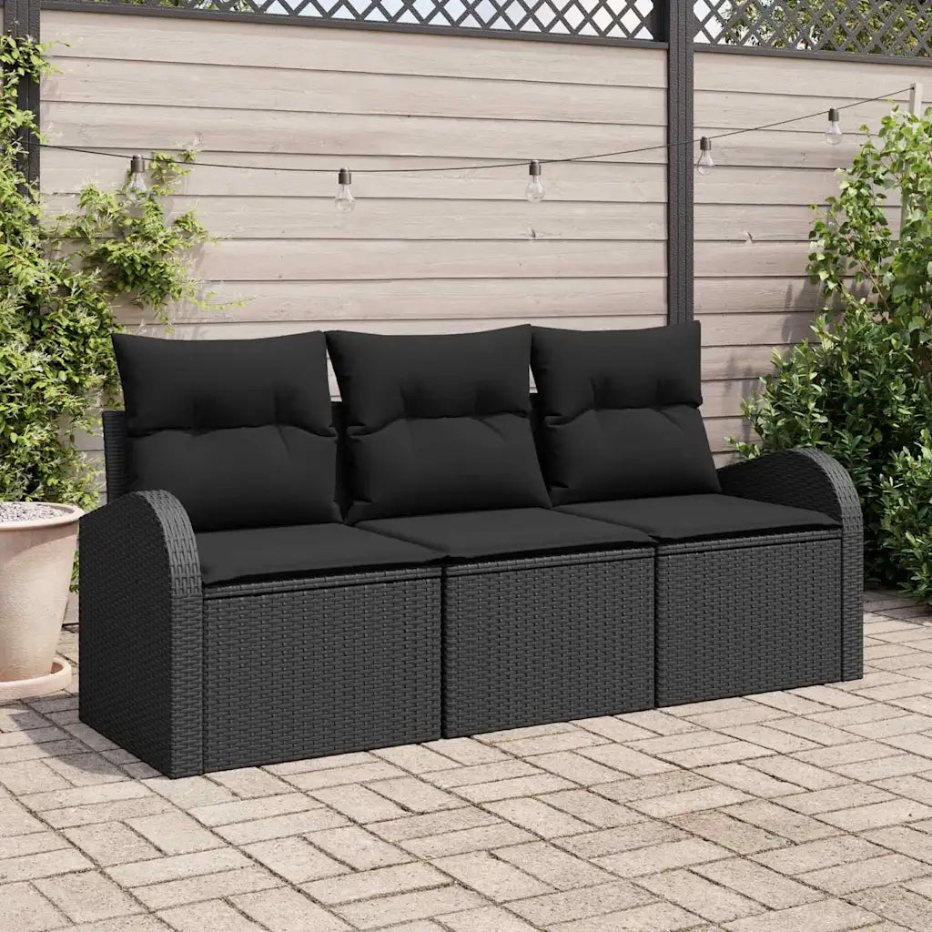 Set Divano da Giardino Nero polyrattan 3345903