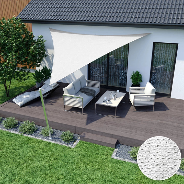 AIO FACTORY Vela Ombreggiante 3x3x3m Impermeabile Vela Ombreggiante da Giardino Bianca