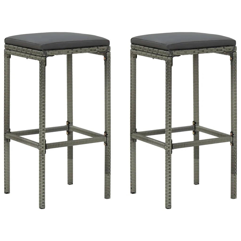 Set da Bar da Giardino 3 pz con Cuscini in Polyrattan Grigio 3064818
