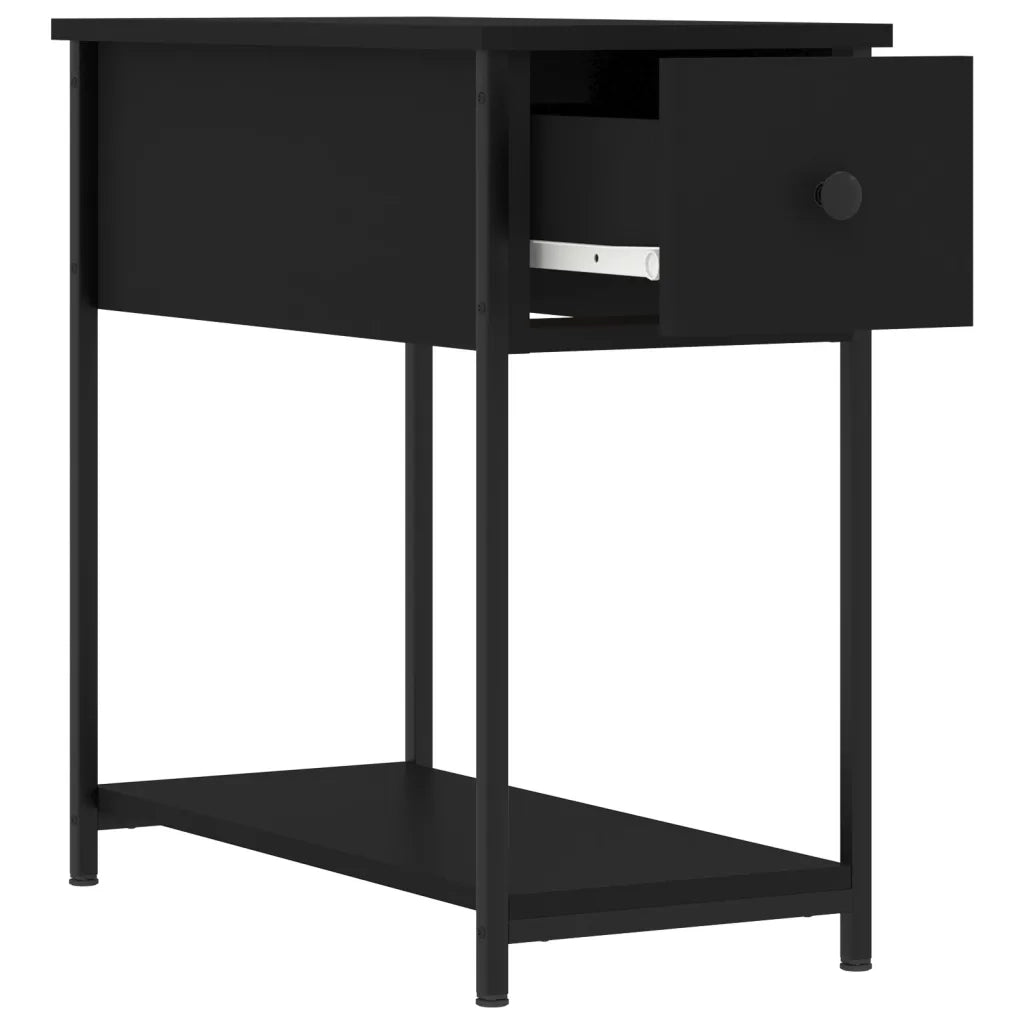 Comodino Nero 30x60x60 cm in Legno Multistrato 826053