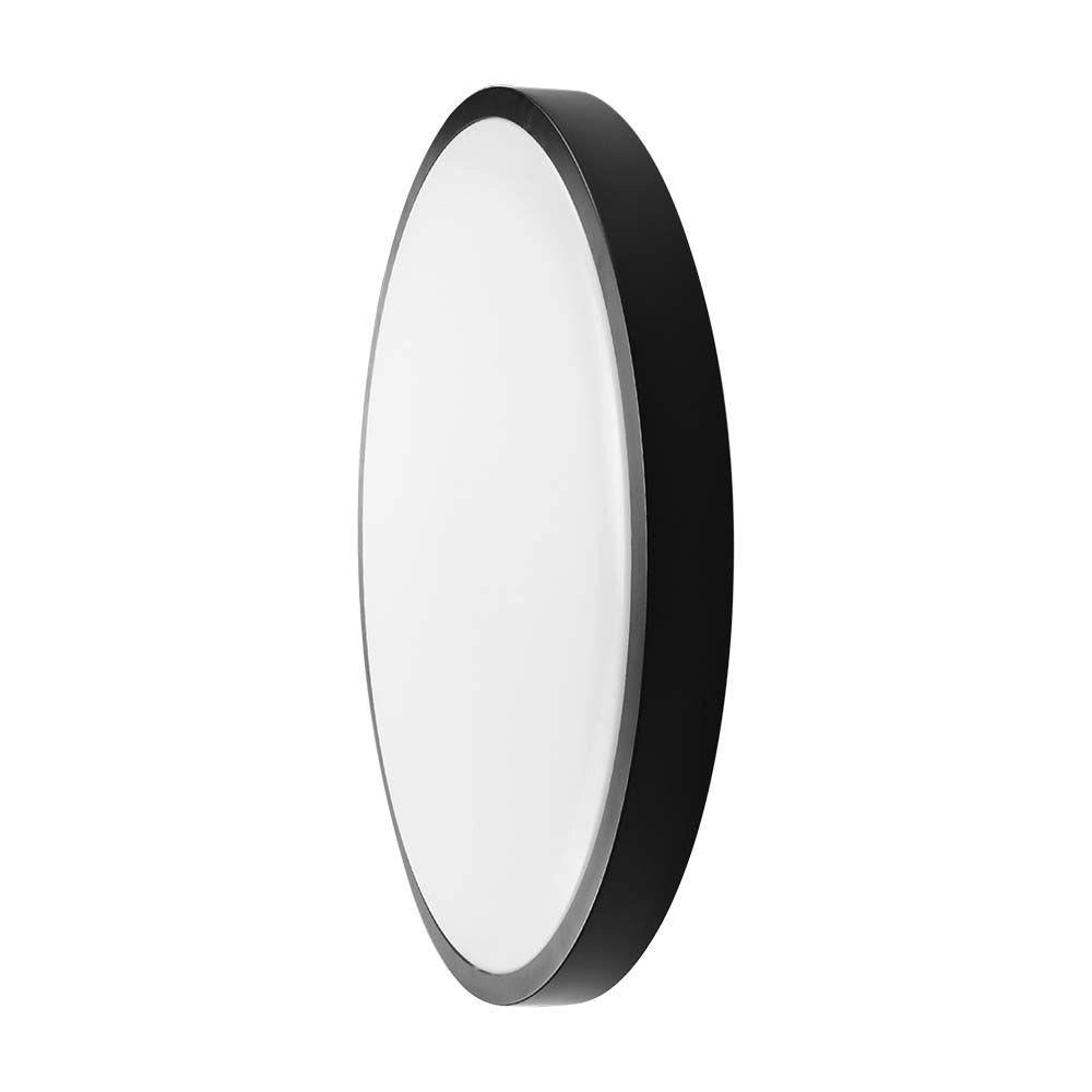 Plafoniera LED V-TAC 18W 25cm da soffitto IP44 nera 6500K