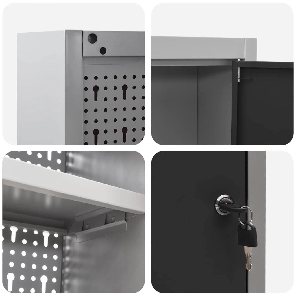 Set di armadi per attrezzi con lo scaffale 4 pcs Nero 3321406
