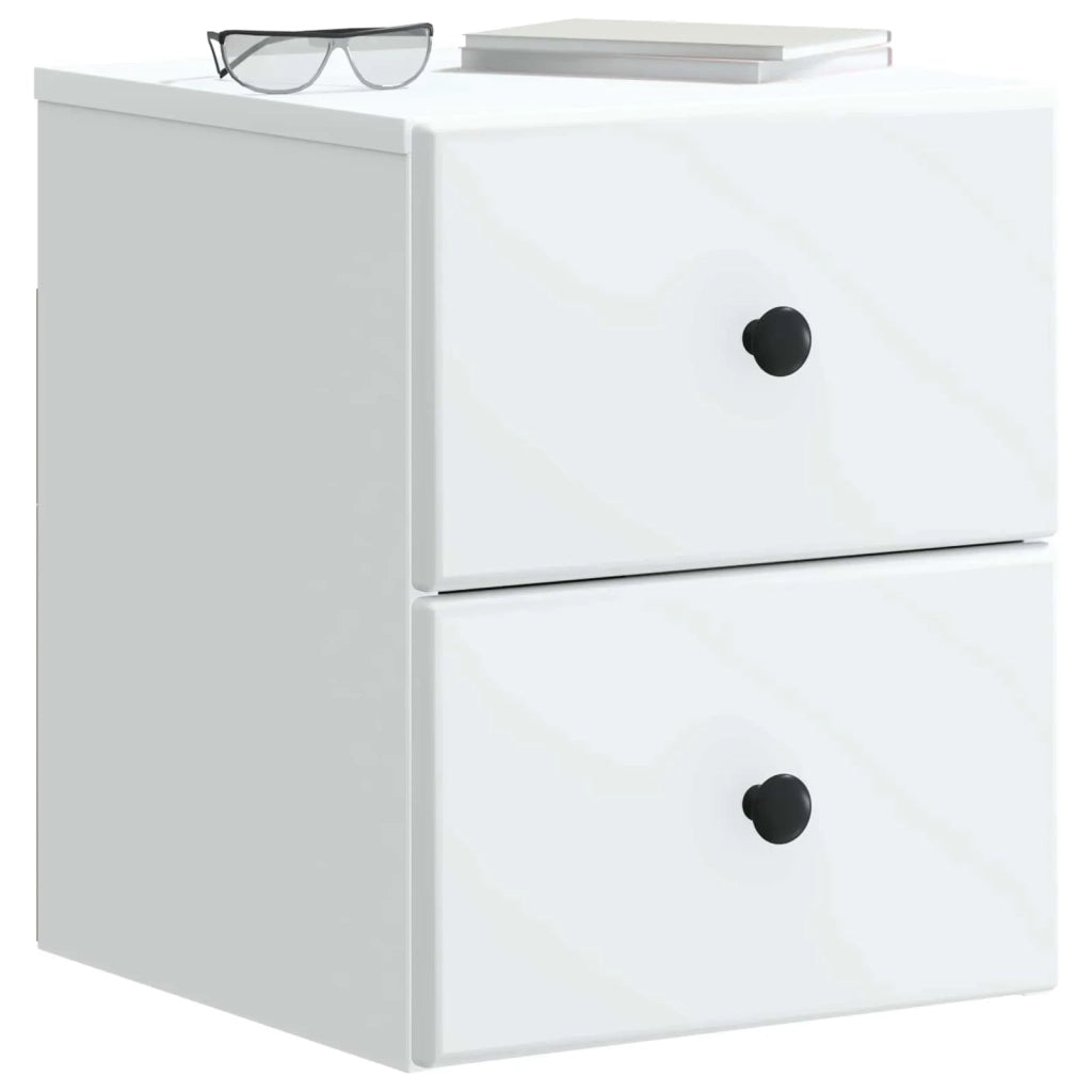 Mobiletto da notte a muro 2 pcs Bianco 34,5 x 33 x 40 cm 899146