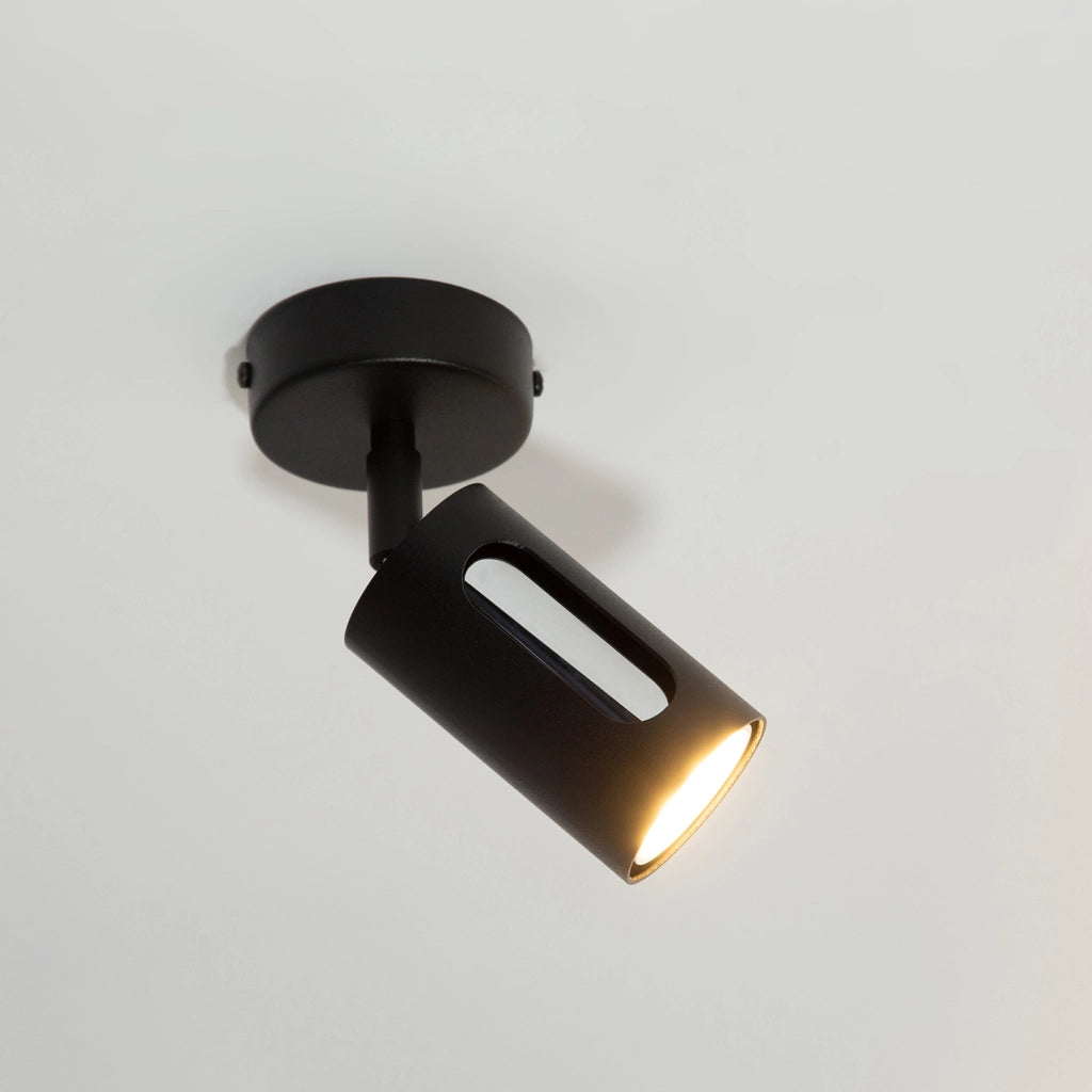 Faretto parete/soffitto tondo nero-argento 1xGU10 Flow Sigma