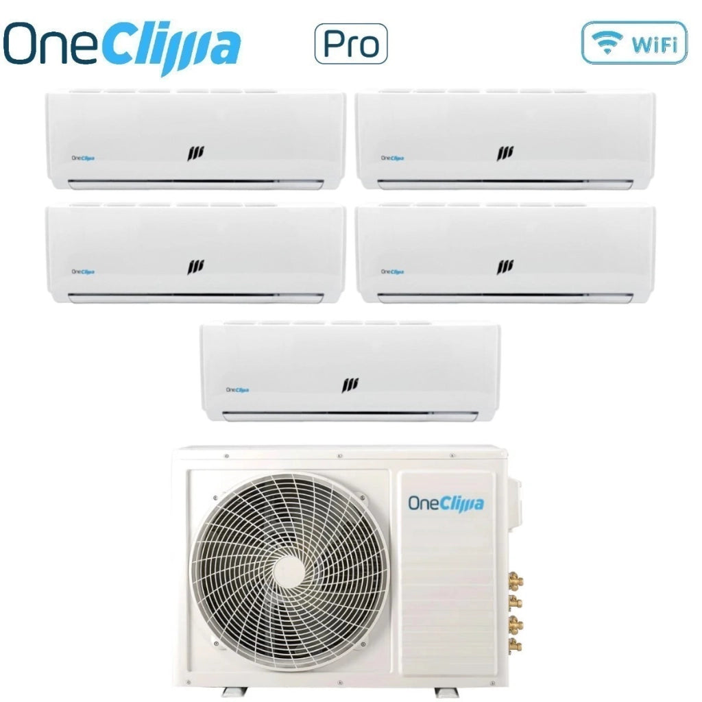 Condizionatore OneClima Penta Split Inverter serie PRO 9+9+9+12+12 con MLT42x5/Y24 R-32 Wi-Fi Optional 9000+9000+9000+12000+12000