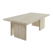 Tavolino rettangolare effetto legno, beige travertino
