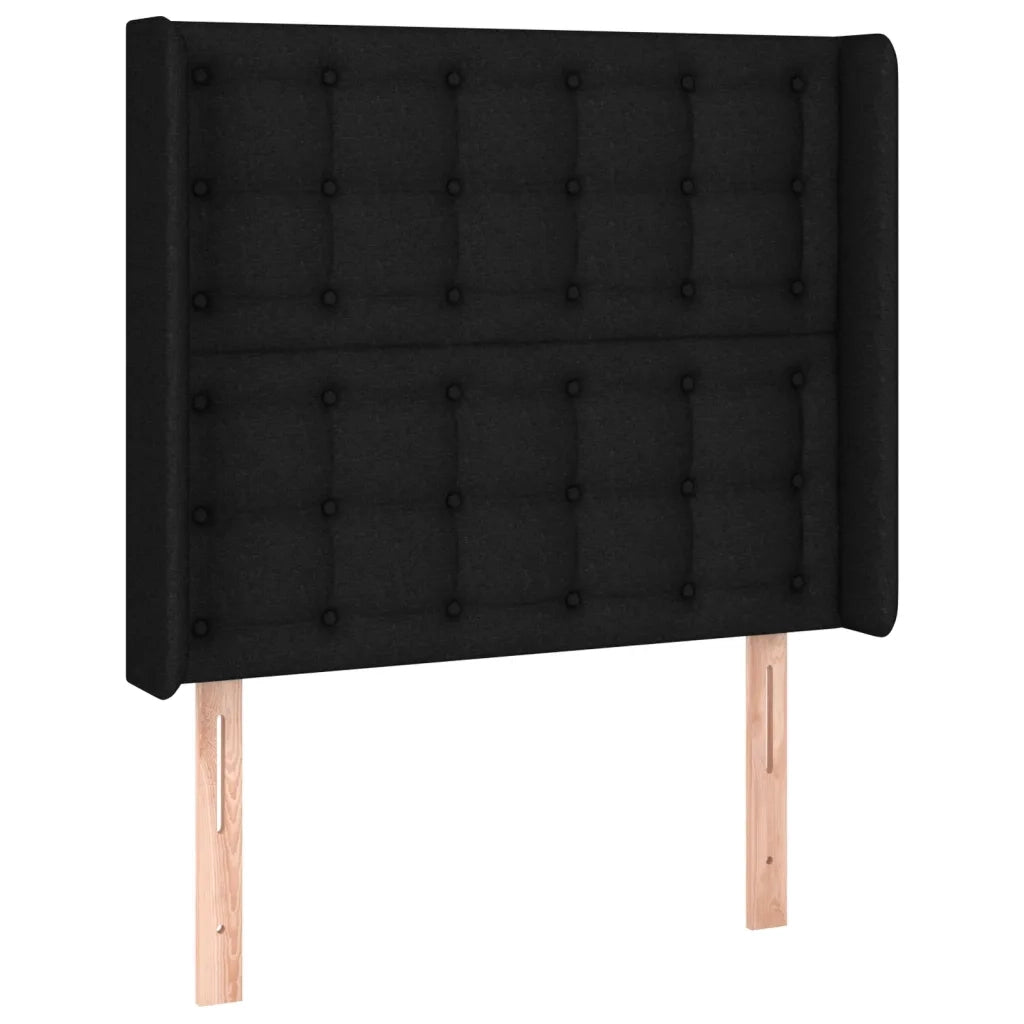 Testiera | Testata a LED nero 93x16x118/128 cm in Tessuto