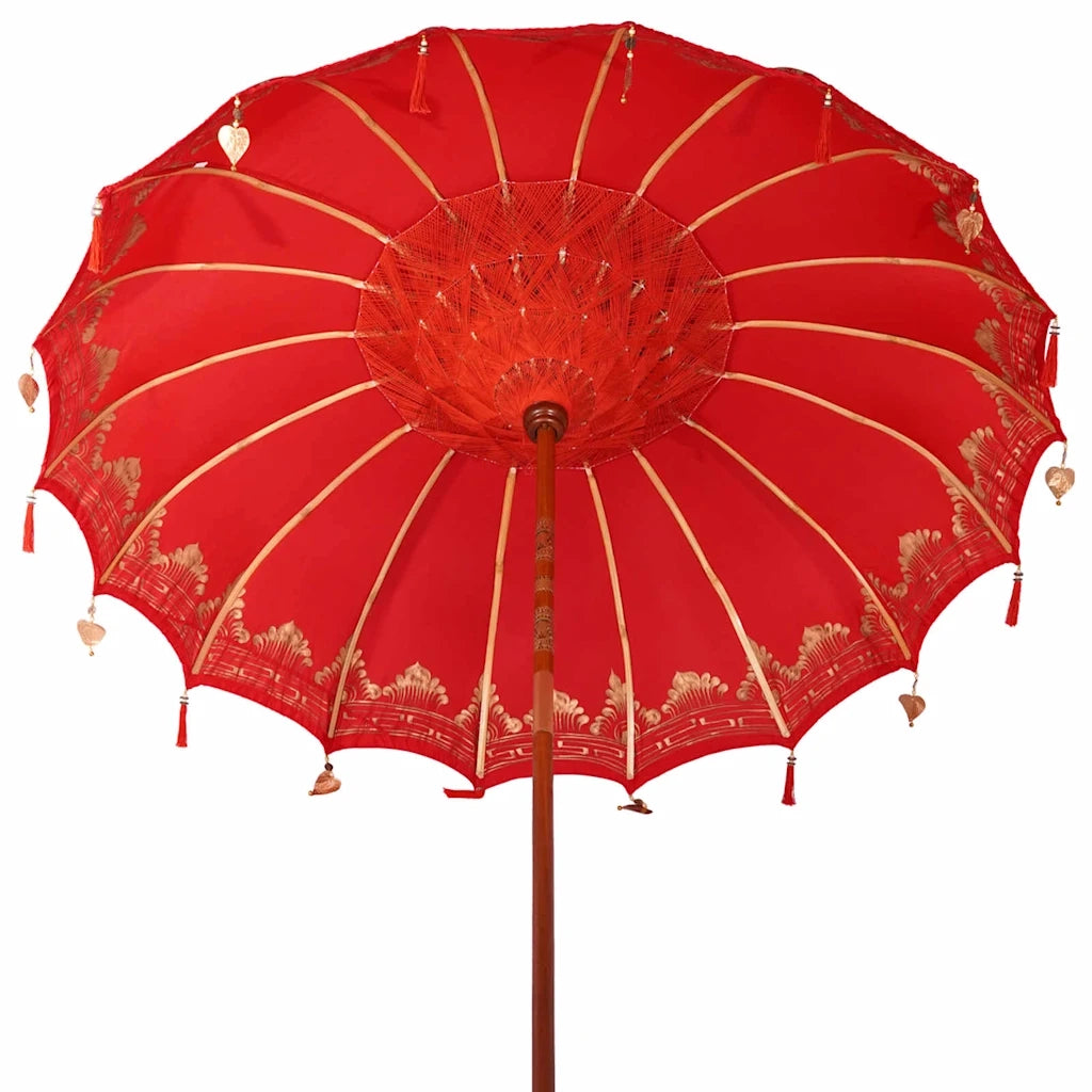 Parasol Balinese 260 Rosso 210-220 cm Cotone e legno massello 3356898