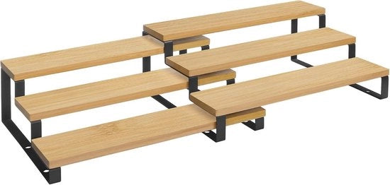 Set di 2 griglia per cucina in bambù estendibile e sovrappabile