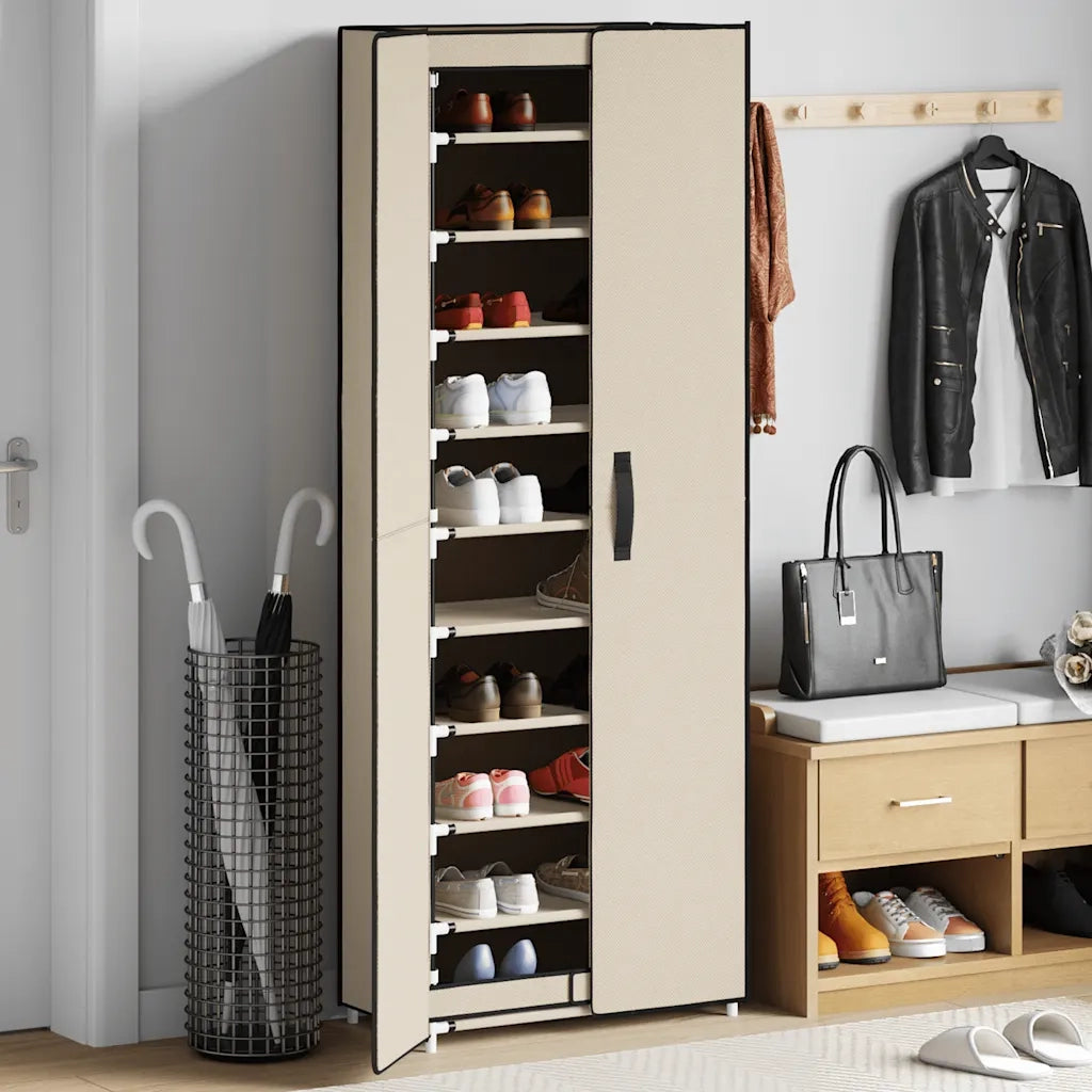 Scarpiera | Mobile per scarpe Crema 60x30x166 cm Tessuto