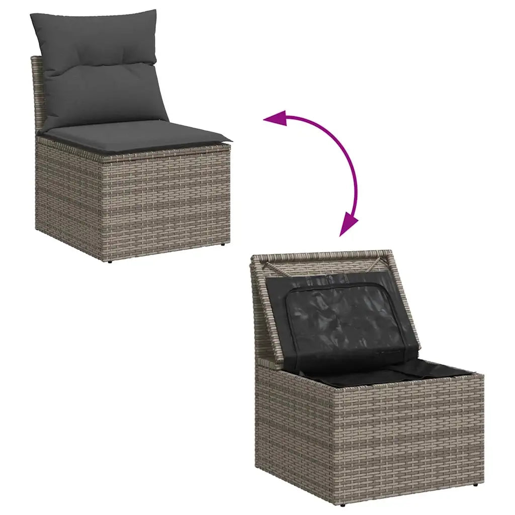 Set Divano da Giardino con cuscino 6 pcs Grigio polyrattan 3360450