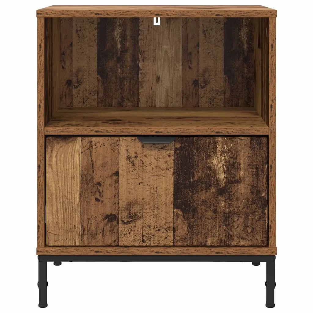 Set di 2 Comodini | Armadio da Notte | Mobiletto da notte Legno vecchio 49 x 36 x 61 cm
