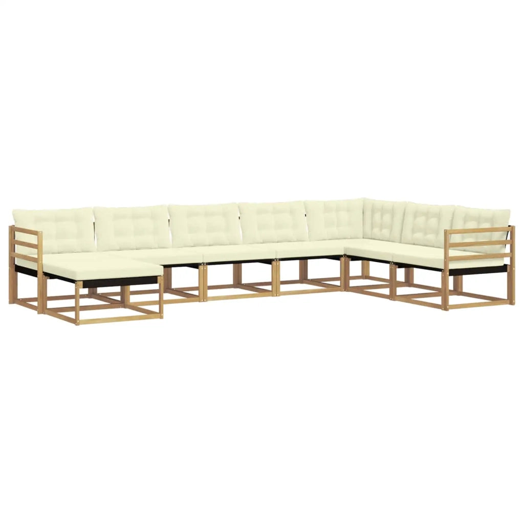 Set di divani da esterno 8 pz Bianco e Crema 3388960