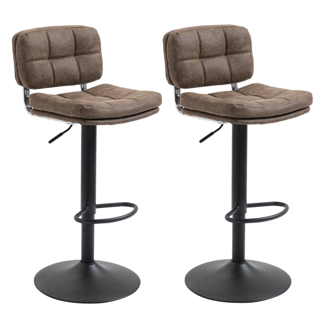 Sgabelli da bar ¨C Minimal ¨C 2 pezzi, imbottiti, girevoli, marrone