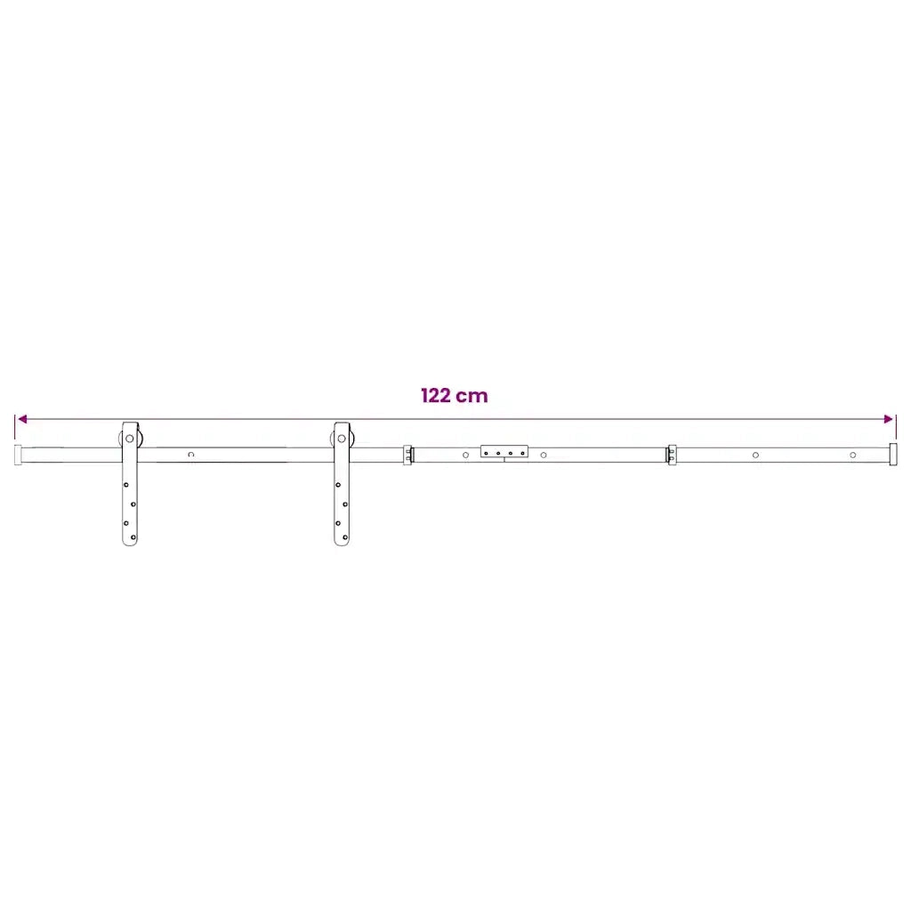 Kit Mini Anta Scorrevole in Acciaio al Carbonio Bianco 122 cm CFW1289260