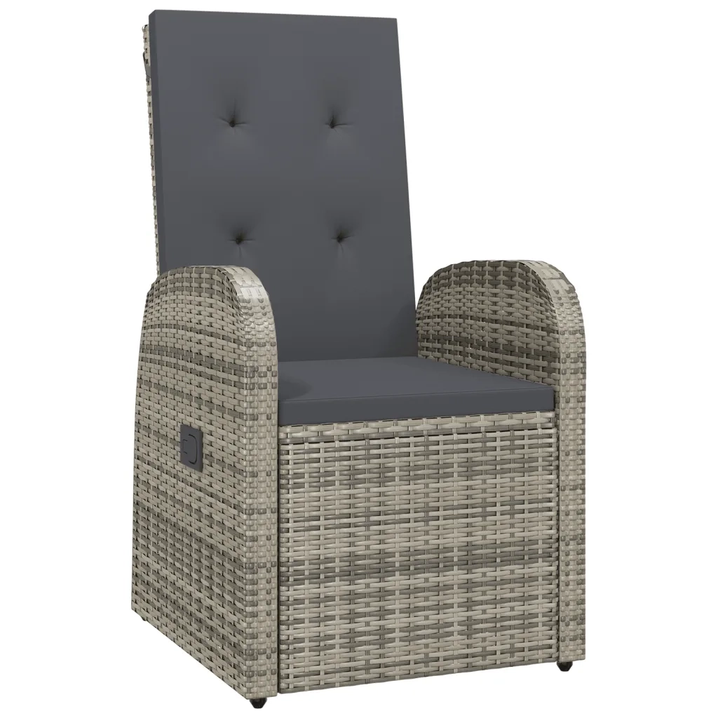 Set da Pranzo da Giardino 7 pz con Cuscini in Polyrattan Grigio 3277591