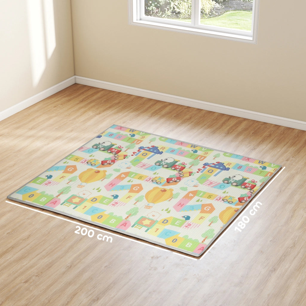 Tappeto gioco bambini pieghevole reversibile ¨C Xylo ¨C schiuma 200x180x1,5cm multicolore