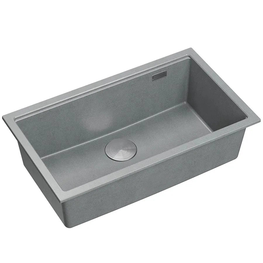 Lavello In Granito Logan 110 Grey Metallic Tappo rame spazzolato