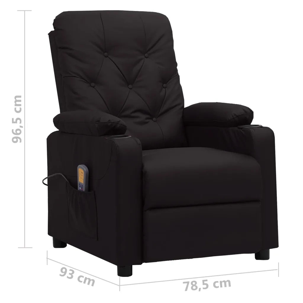 Poltrona Massaggiante | Sedia Relax Nera in Similpelle