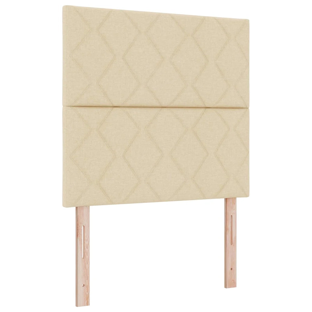 Letto a Sorgente LED con materasso Crema 120 x 190 cm Tessuto 3343164
