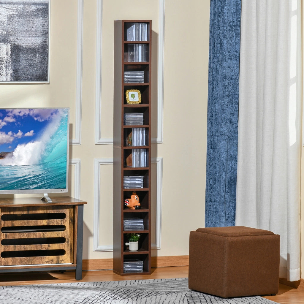 Libreria per CD e DVD ¨C zephmum ¨C marrone 21x20x175 cm