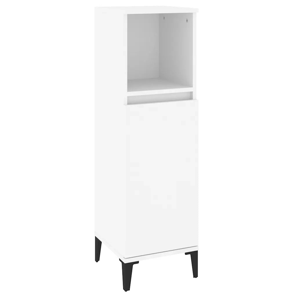 Set Mobili da Bagno | Armadio da bagno 3 pz Bianco in Legno Multistrato