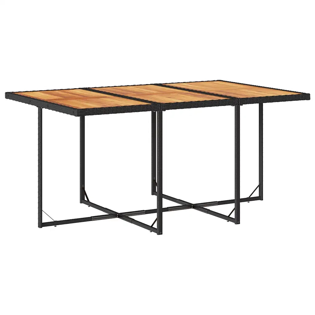 Set da Pranzo da Giardino 11 pz con Cuscini in Polyrattan Nero 3278162