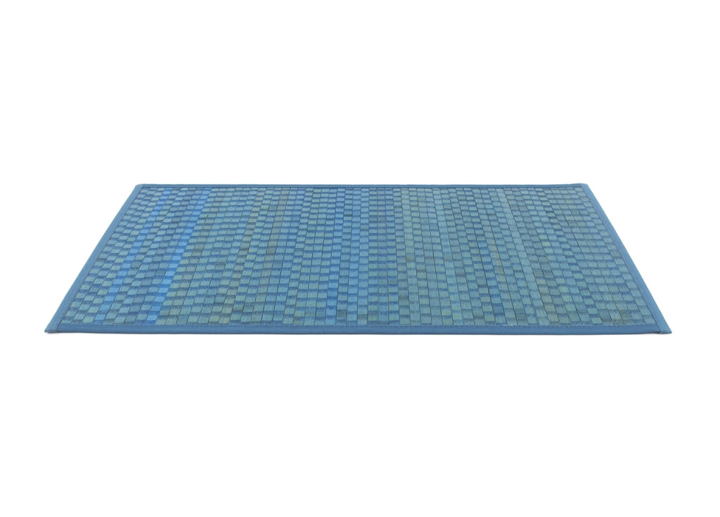 Tappeto Bamboo Antiscivolo In Tinta Unita Cucina Salotto - 50x75 - Azzurro