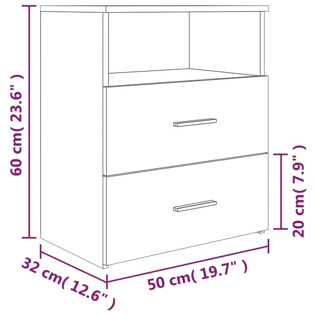 Comodino | Armadio da Notte | Mobiletto da notte Grigio Sonoma 50x32x60 cm
