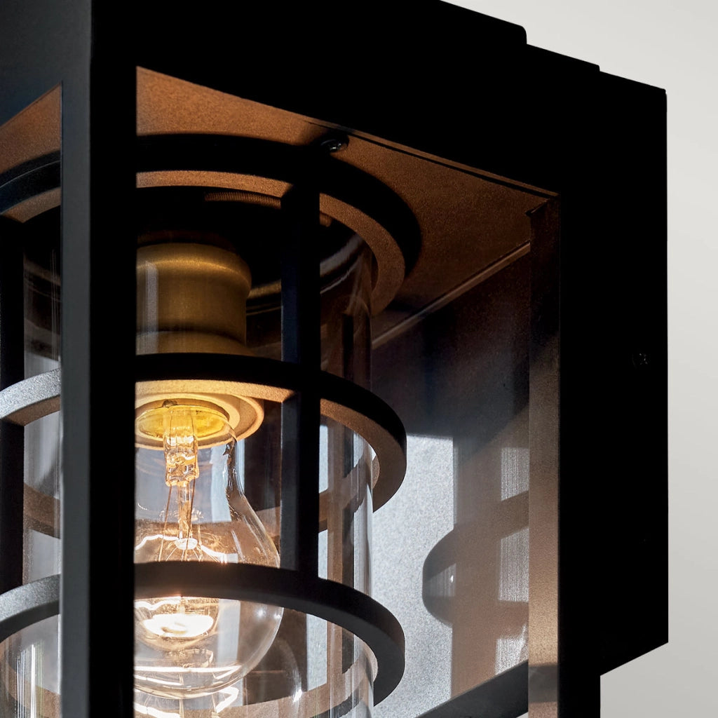 Applique esterna industriale nera vetro E27 IP44 HONE Kichler