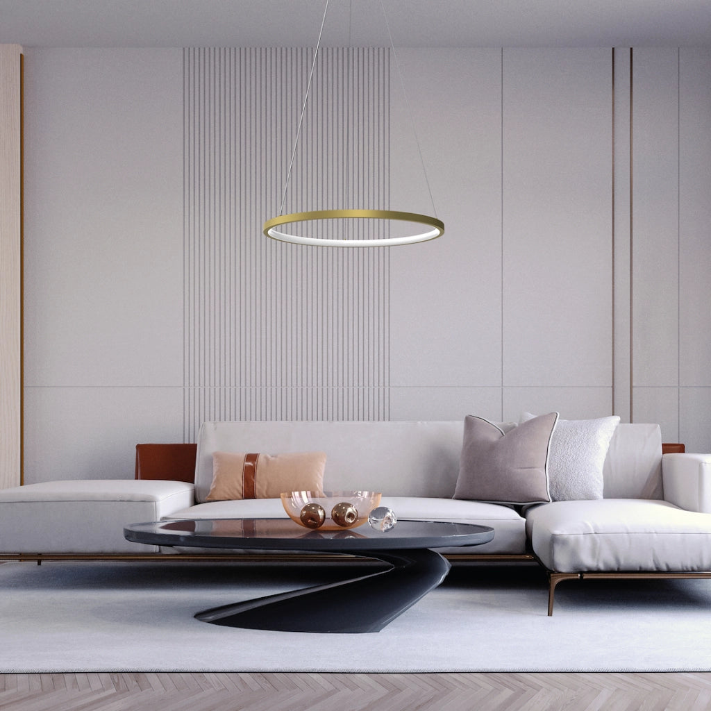 Sospensione LED Milagro Hoop anello Ø50 ottone 27W