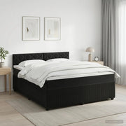 Letto box spring con materasso Nero 140 x 190 cm Velluto 3451681