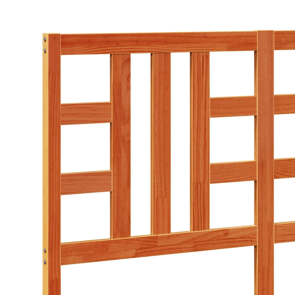 Testiera | Testata Marrone Cera 135 cm in Legno Massello di Pino