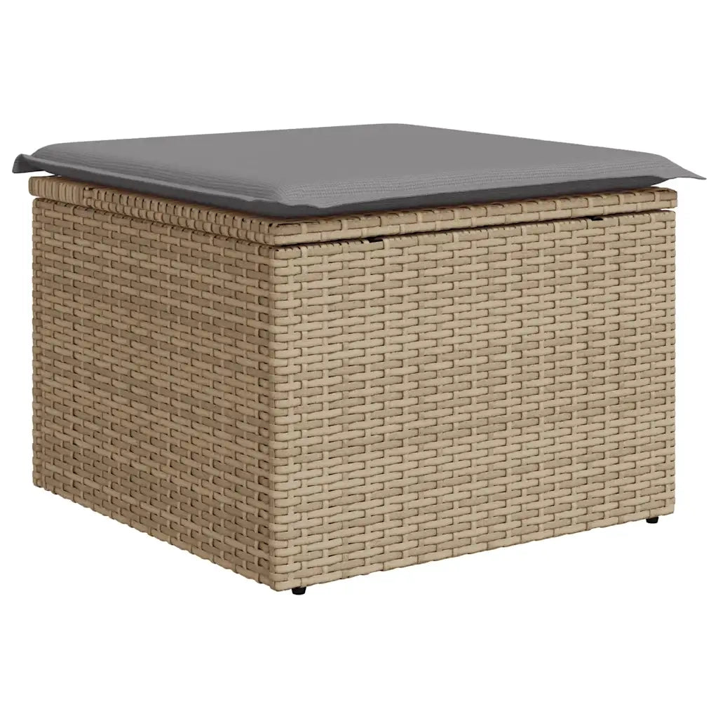 Set Divano da Giardino 9 pz con Cuscini Beige in Polyrattan 3326690