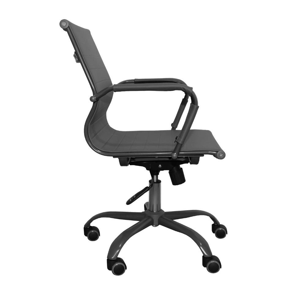 Poltrona da ufficio Nuvia con schienale ergonomico e ruote colore grigio H91