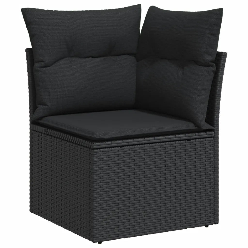 Set Divani da Giardino 11 pz con Cuscini in Polyrattan Nero 3226356