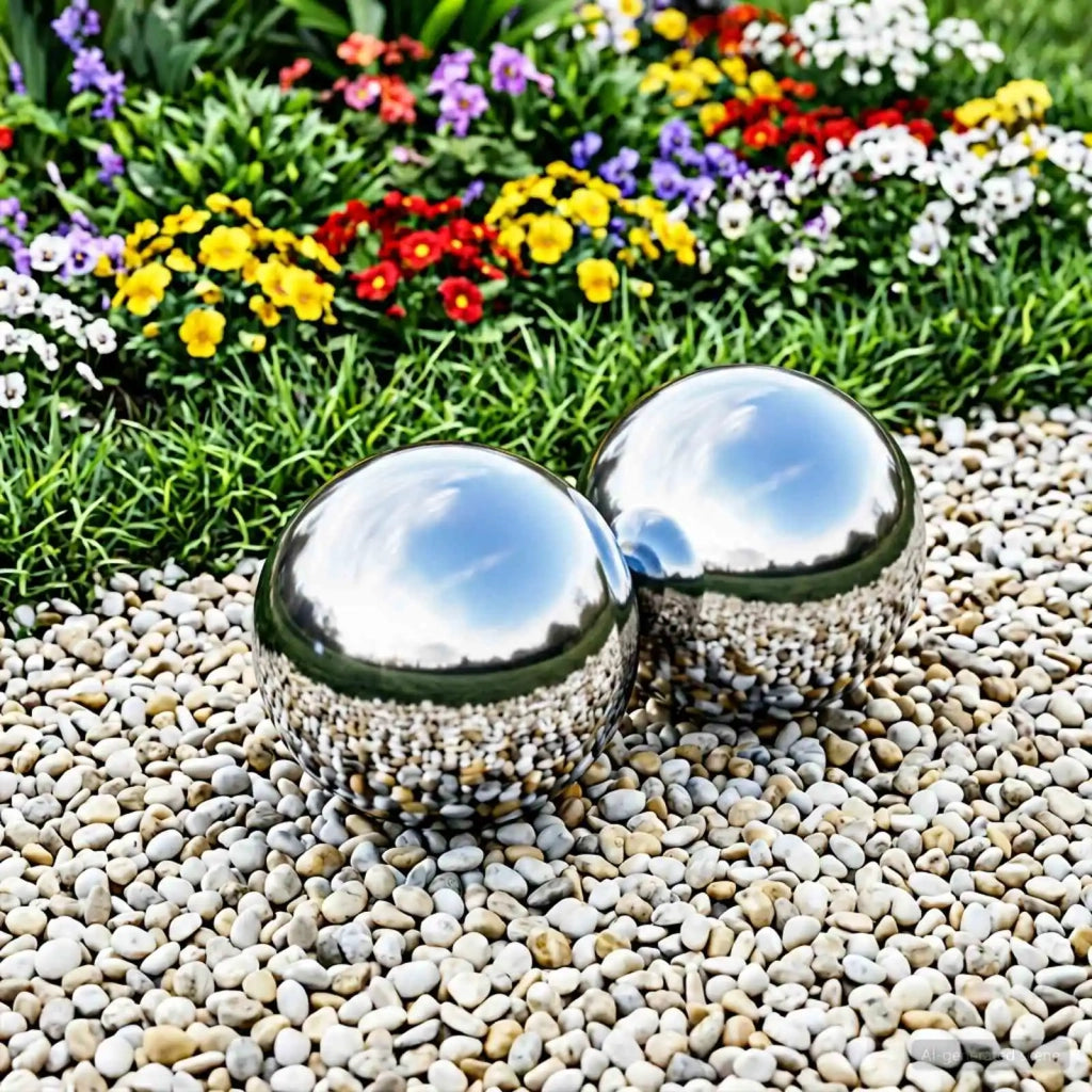 Palla a Specchio 2 pcs Ø 15 cm Argento Acciaio Inossidabile 201 42008425