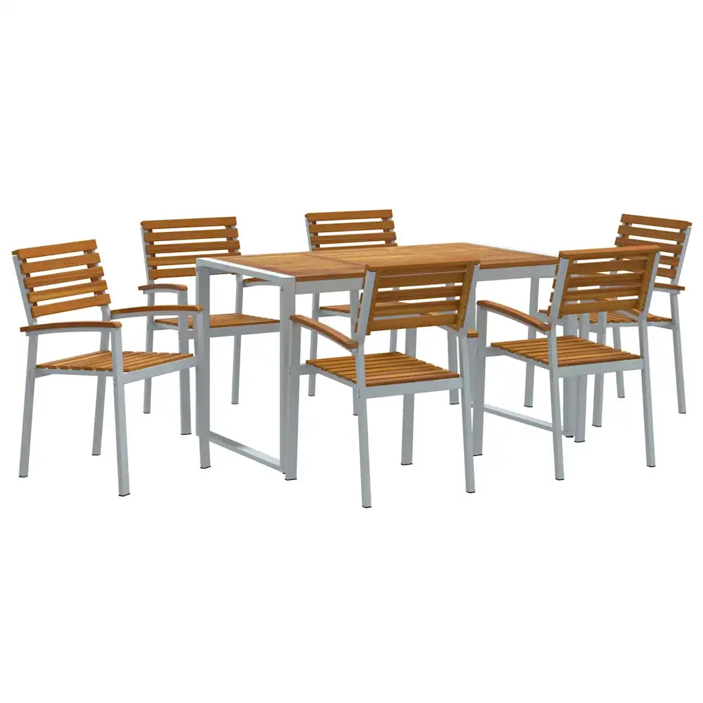 Set da Pranzo per Giardino 7 pcs Grigio 3284360