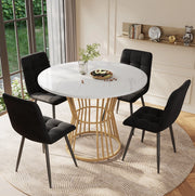 Set tavolo e sedie 100 cm; piano effetto marmo; MDF; multicolore