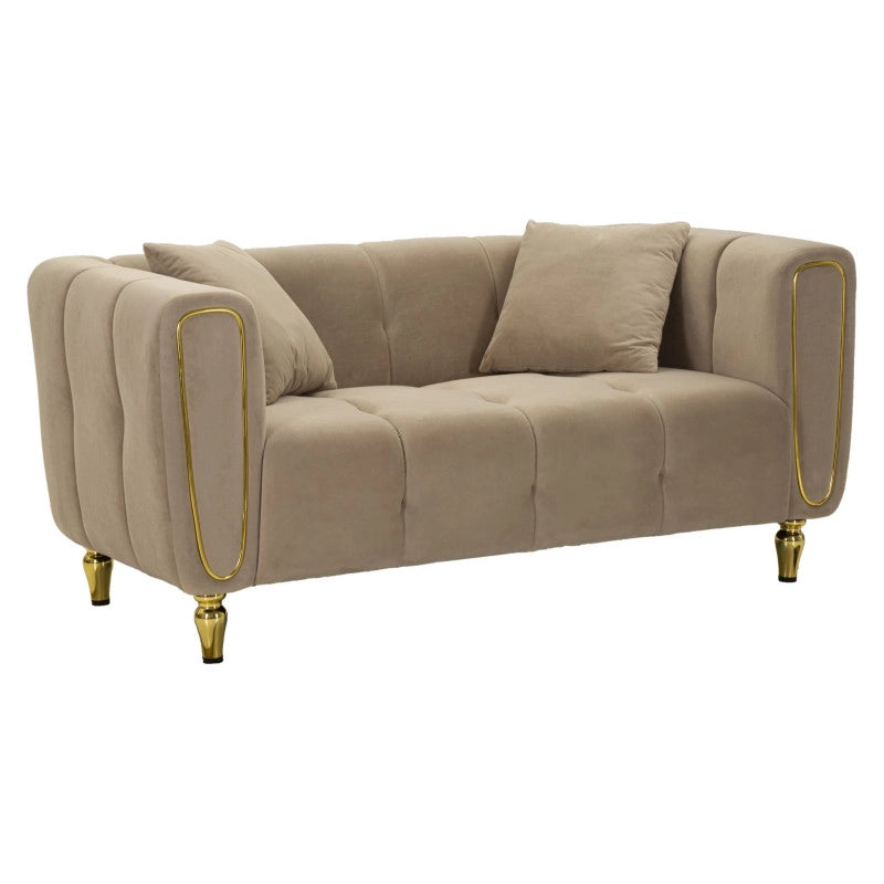 Divano Alma Grigio Con Cuscini cm 155x81x71