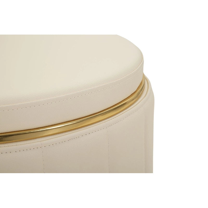 Puff Con Contenitore London Crema cm ø 46,5x44