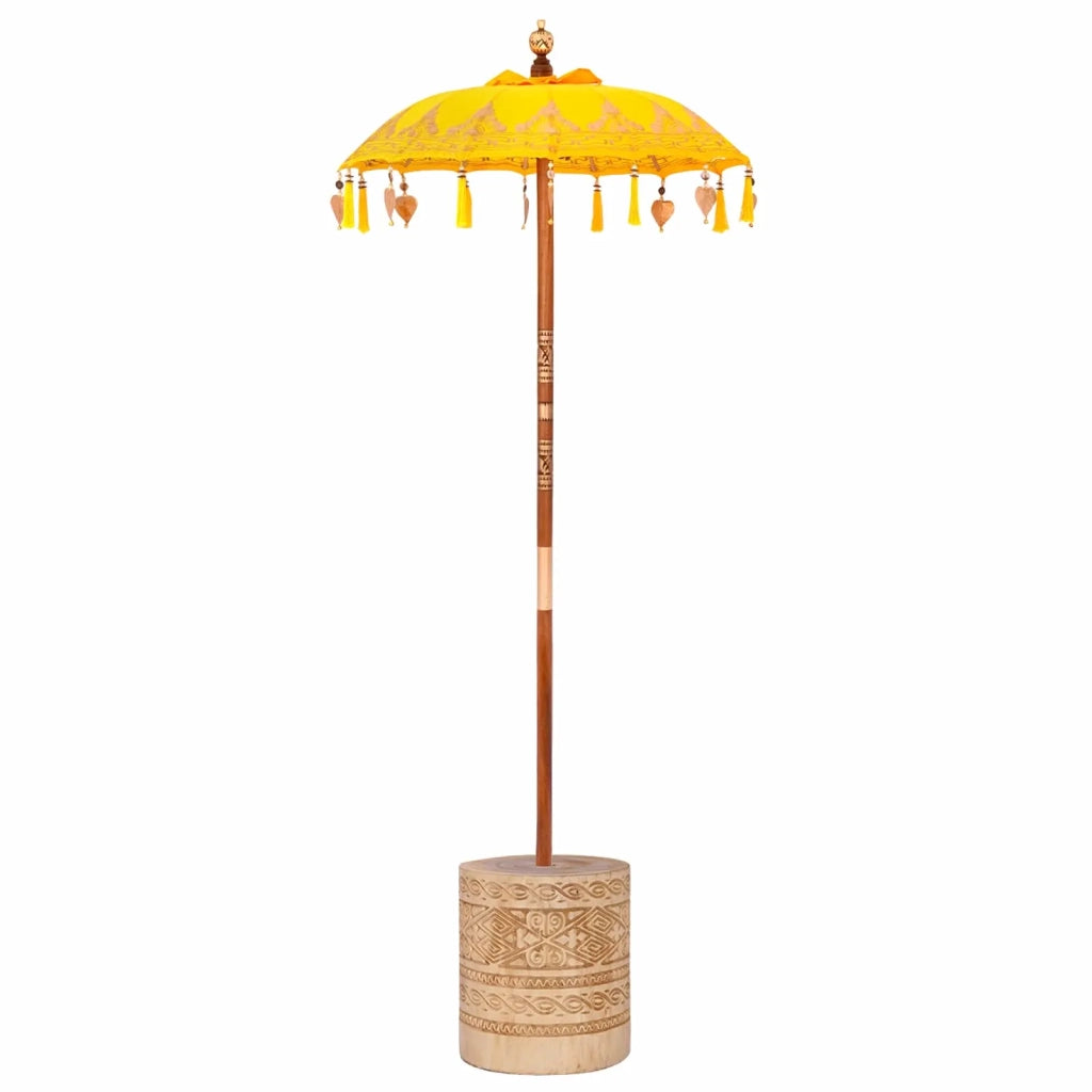 Ombrello balinese con base Giallo 95 x 95 x 260 cm 3356914